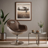 Buy Aviator Style Design Swivel Armchair - Upholstered in PU Brown 25622 - prices